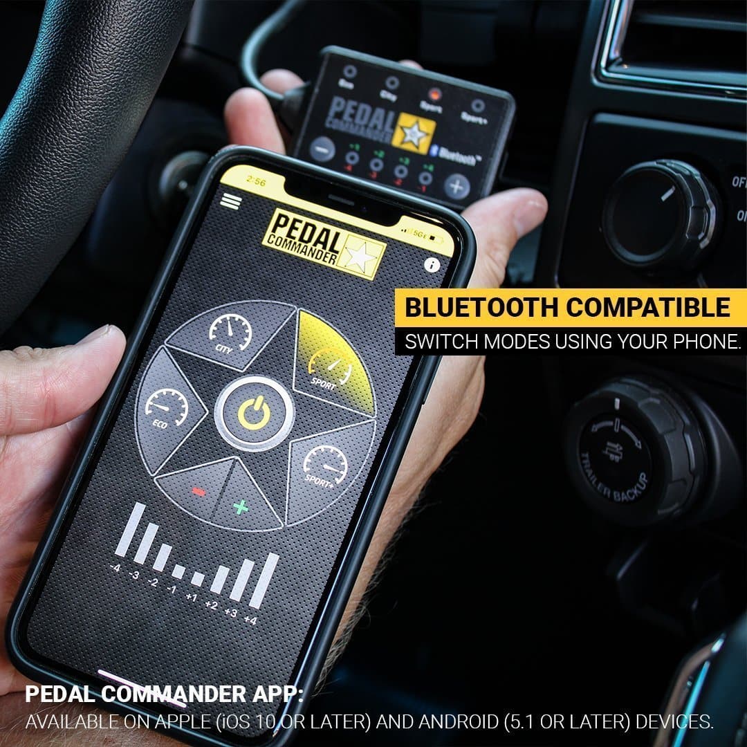 Pedal Commander's mobile app with advanced Bluetooth 