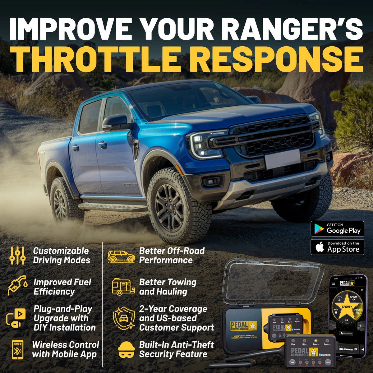 Ford Ranger Speed Control System Pedal Commander® Throttle Response Controller for Ford Ranger