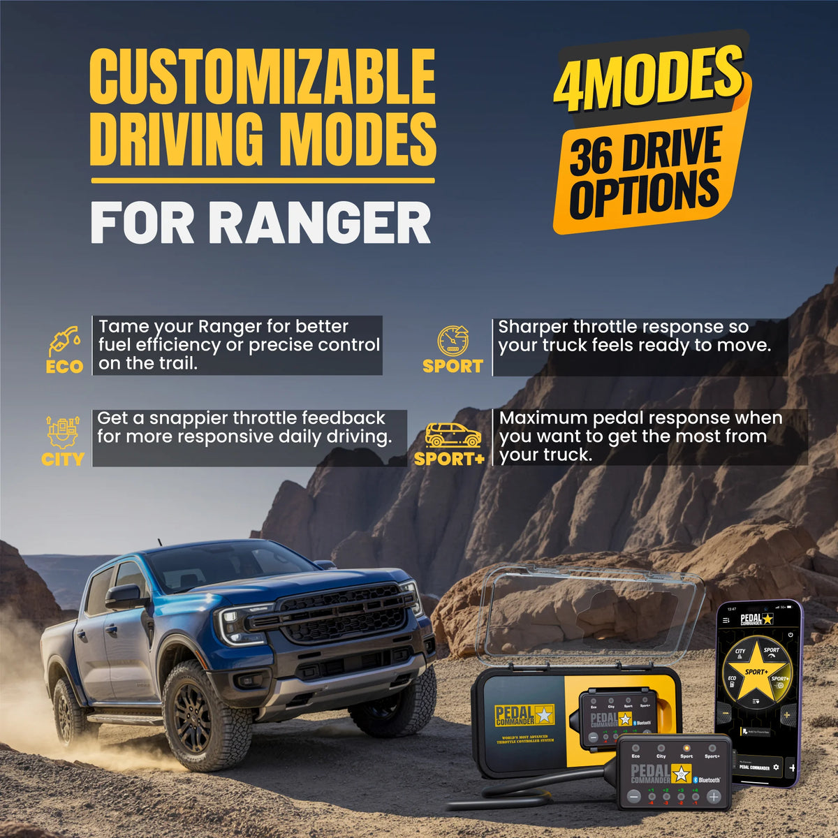 Cross Control Ranger Pedal Commander® Throttle Response Controller for Ford Ranger