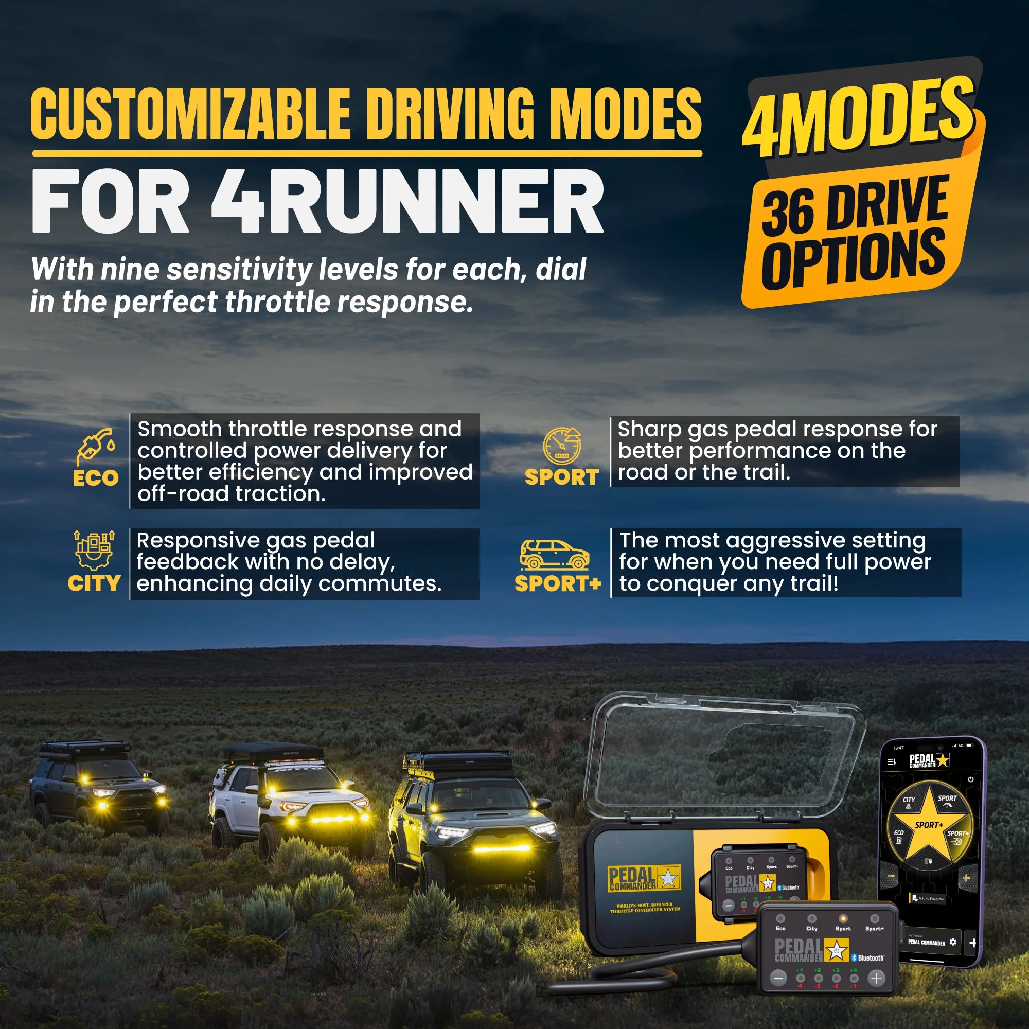 Pedal Commander for 4runner 4 modes 36 drive options