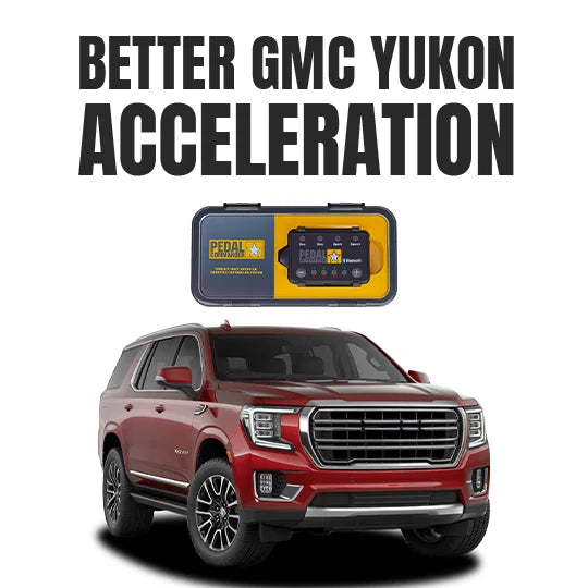 Red GMC Yukon with Pedal  Commander  product 