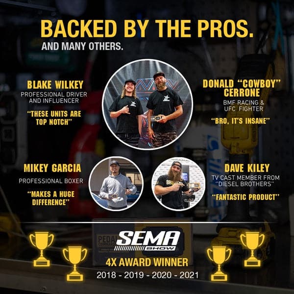 Merchant Pedal Commander PC09 won four times SEMA in 2018, 2019, 2020 and 2021; lots of pros are supporting the product also